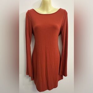 FP Beach Bell Sleeve Open Back Dress - Chili Oil